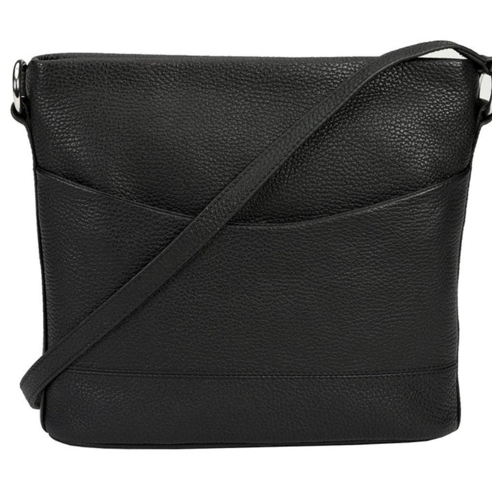 New CORDER London Ada Pebbled Leather Messenger Bag